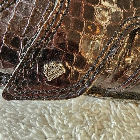 Finn Comfort‎ Women's Aussee Clog Napa Croc Embossed Leather EU 41 D US 10 10.5 - Picture 3 of 7